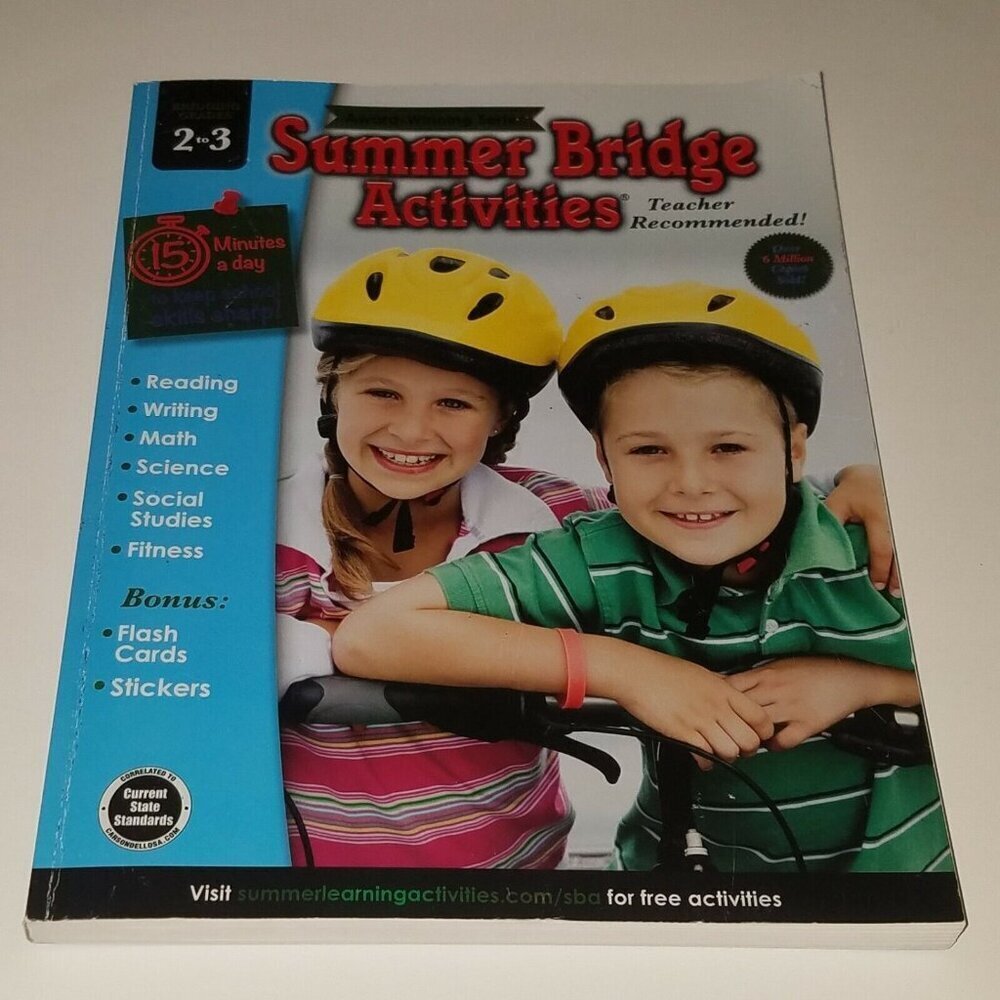 Summer Bridge Activities Grades 2 to 3 Workbook Reading Writing Math NEVER USED